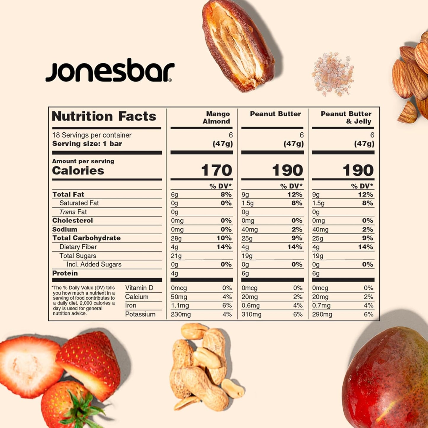 Jonesbar, Organic Fruit & Nut Bars