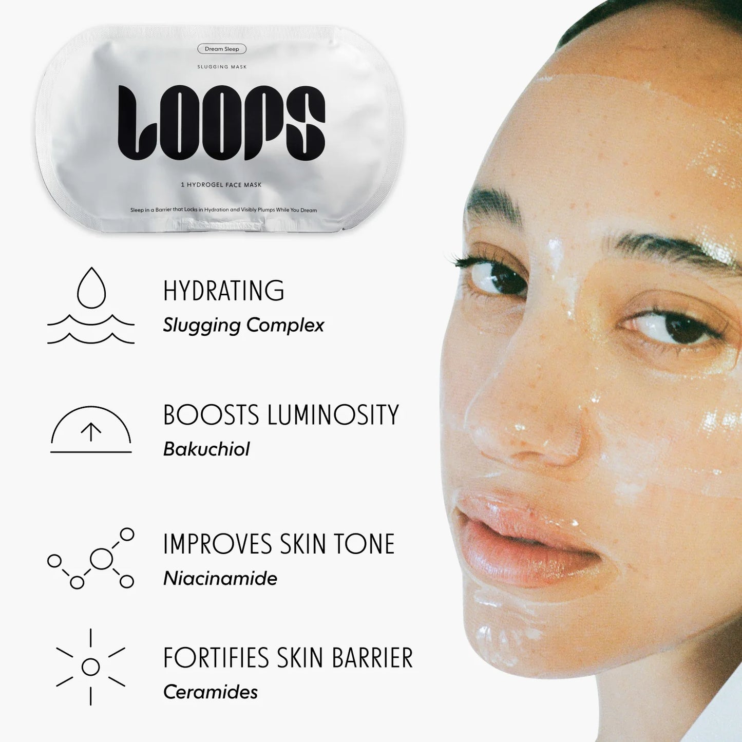 LOOPS Hydrogel Face Mask Slugging 1 Pz