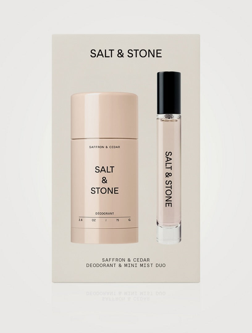 Salt & Stone Saffron & Cedar Deodorant & Mini Mist