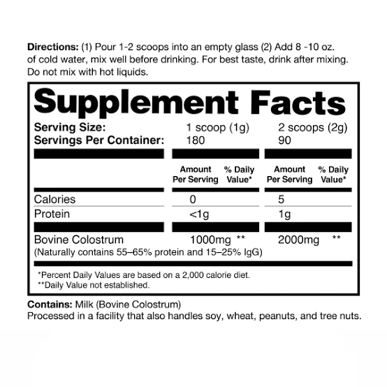 Zena Nutrition Pure Colostrum 2000mg