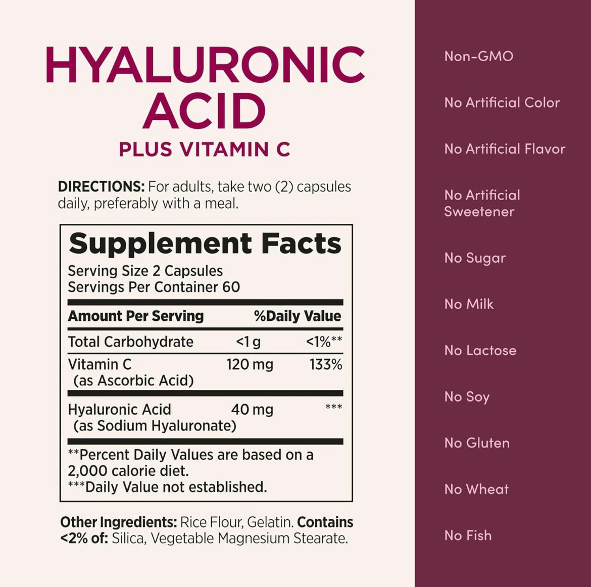 Nature’s Bounty Hyaluronic Acid Plus Vitamin C