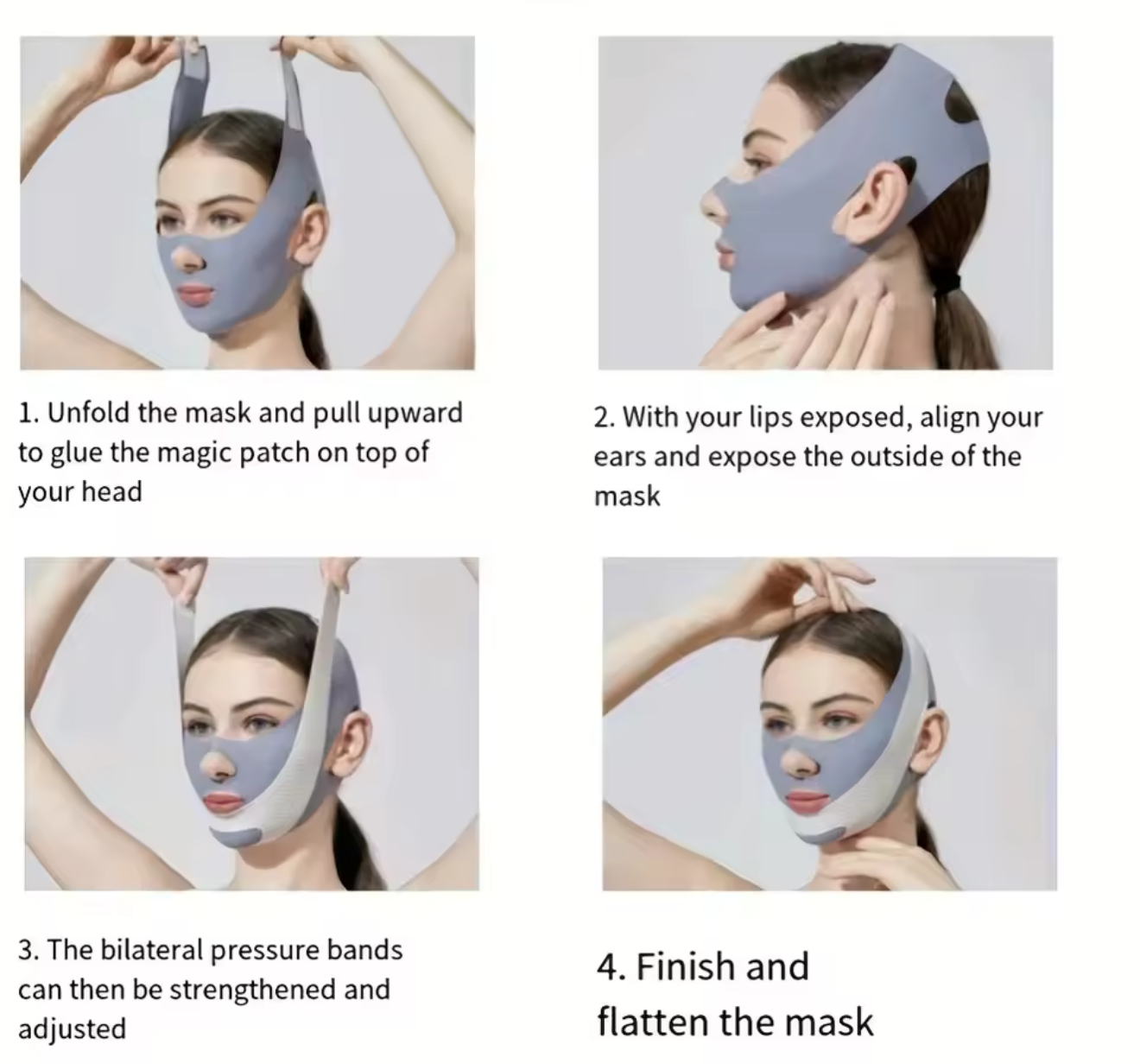 Mascarilla drenaje linfático facial alta compresión