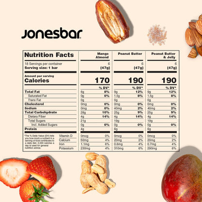 Jonesbar, Organic Fruit & Nut Bars