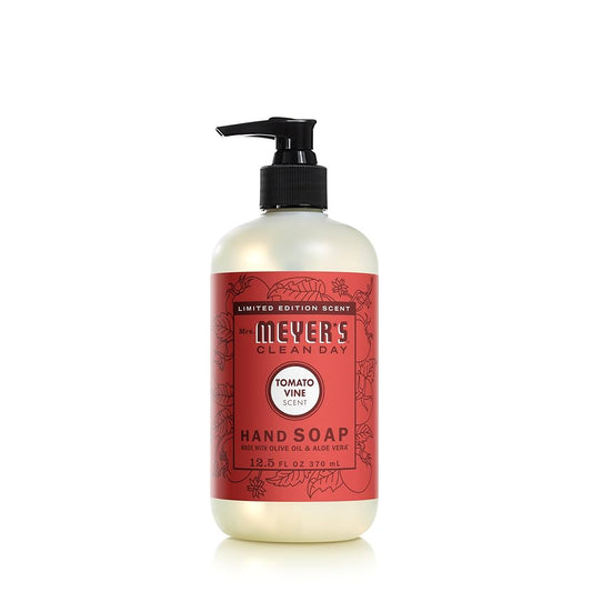 Mrs. Meyer’s hand soap. Tomato vine.