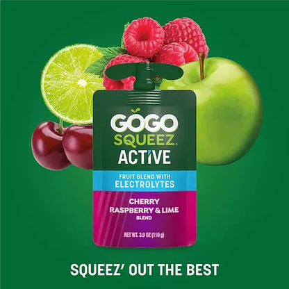 GOGO Squeez Active Cherry, Raspberry & Lime