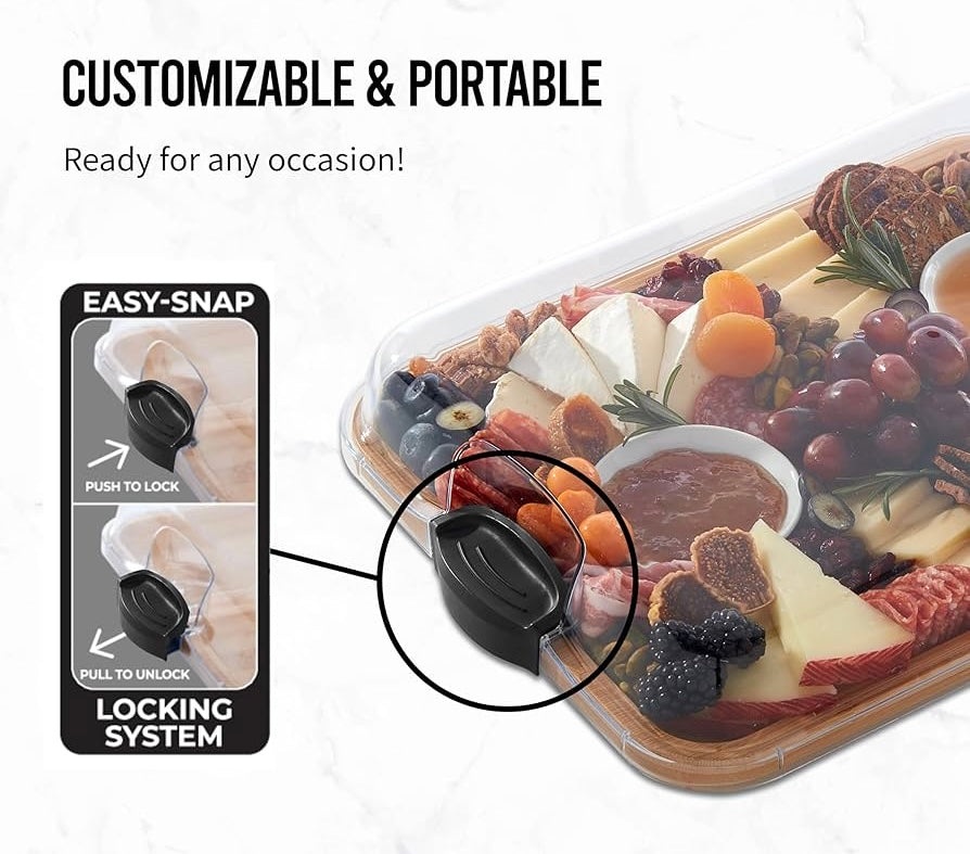 Gourmet Kitchen Serving Tray with Locking Lid