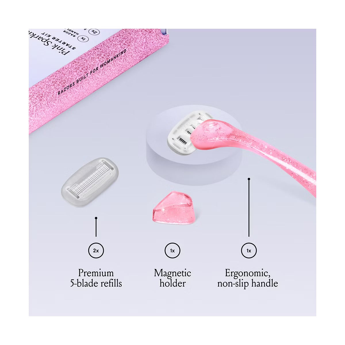 Billie Pink Sparkle Razor Kit
