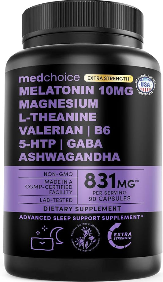 MedChoice Cápsulas para descansar 12 en 1 con melatonina 10mg