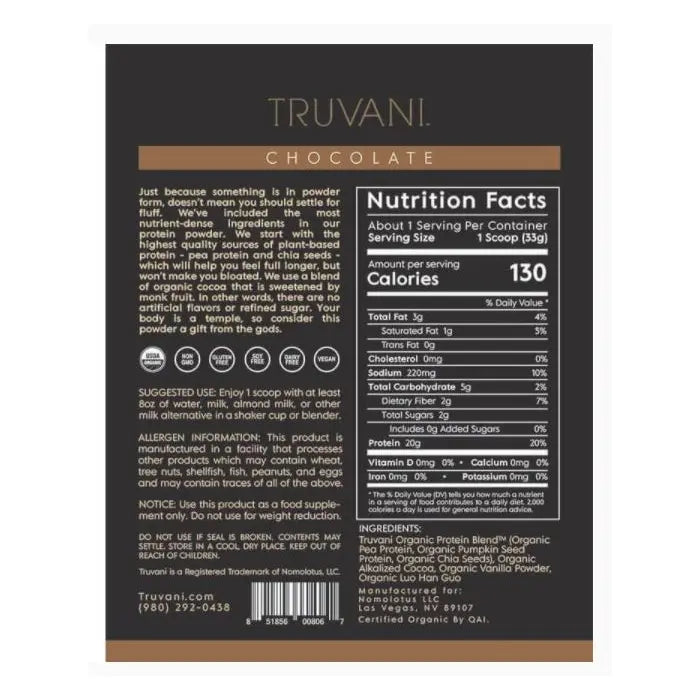 TRUVANI PROTEIN Chocolate Individual