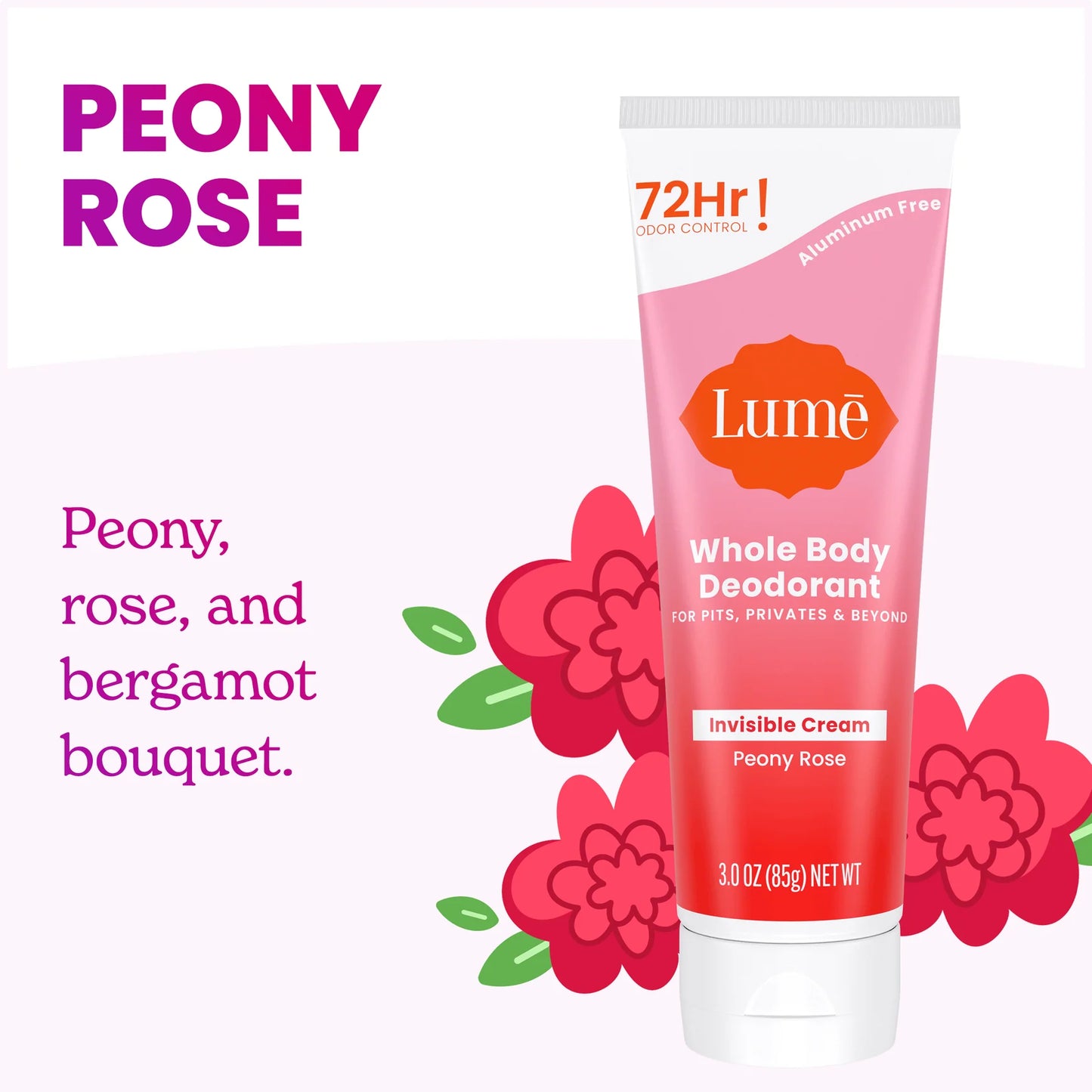 Lume Deodorant Cream Peony Rose