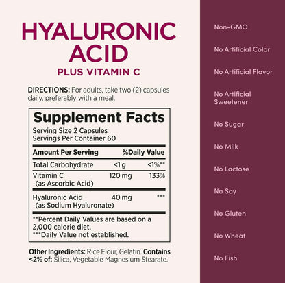 Nature’s Bounty Hyaluronic Acid Plus Vitamin C