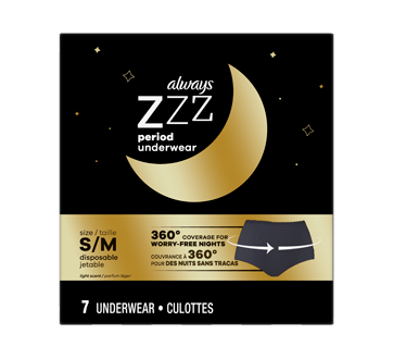 Always ZZZs - Ropa interior desechable para mujer