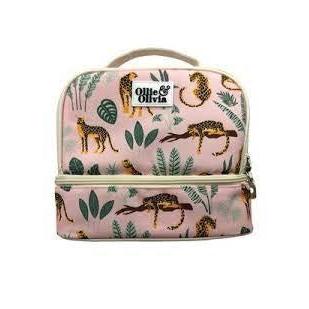 Ollie & Olivia Lunchbox Cheetah Pink Juego aislado de 3 piezas